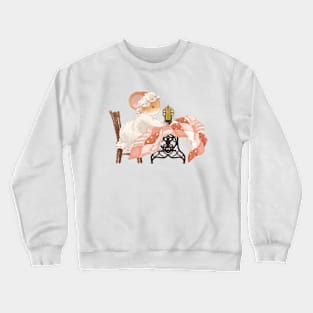 Vintage Seamtress Mouse Making Patchwork Quilt Crewneck Sweatshirt